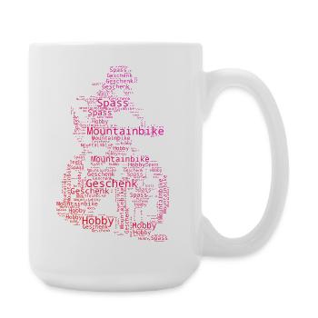 Mountainbike Fans aufgepasst schlichtes Statement - Große Tasse 440 ml - Weiß - Rechts