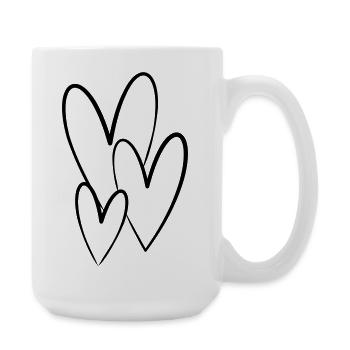 Hearts - Large Mug 440 ml - white - Right