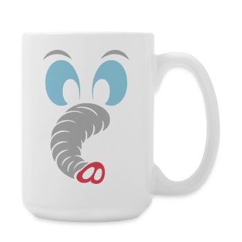 Éléphant | Déguisement de carnaval en costume de grand visage - Grande tasse 440 ml - blanc - Droite