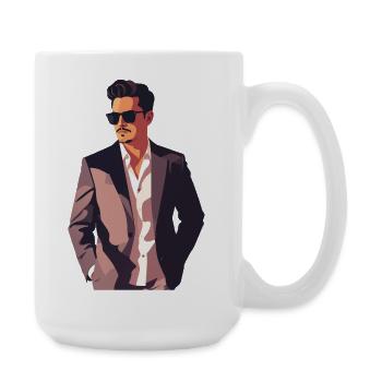 Gentleman Noir Powerlook Urban casual Style - Große Tasse 440 ml - Weiß - Rechts