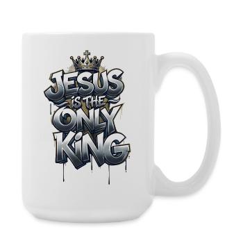 Jesus is the only King - Large Mug 440 ml - white - Right