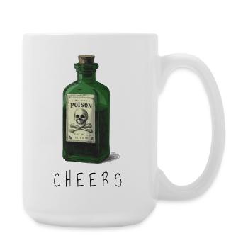 Green poison bottle with skull - Large Mug 440 ml - white - Right