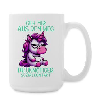 Geh mir aus dem Weg du unnötiger Sozialkontakt - Große Tasse 440 ml - Weiß - Rechts