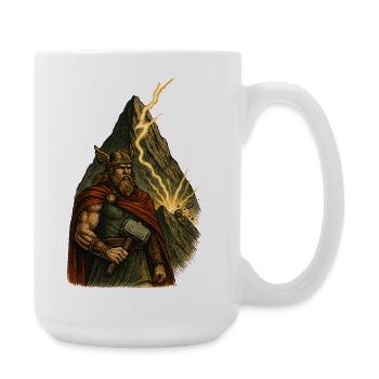 Norse Hero's Hammer Thor - Large Mug 440 ml - white - Right
