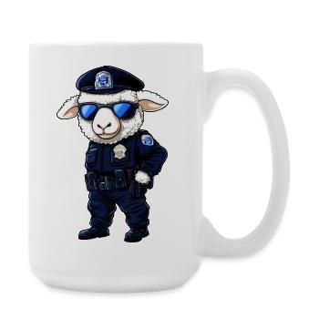 Schaf Polizist - Große Tasse 440 ml - Weiß - Rechts