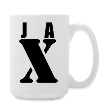 Jax – First Name Design | Minimal Typography - Große Tasse 440 ml - Weiß - Rechts
