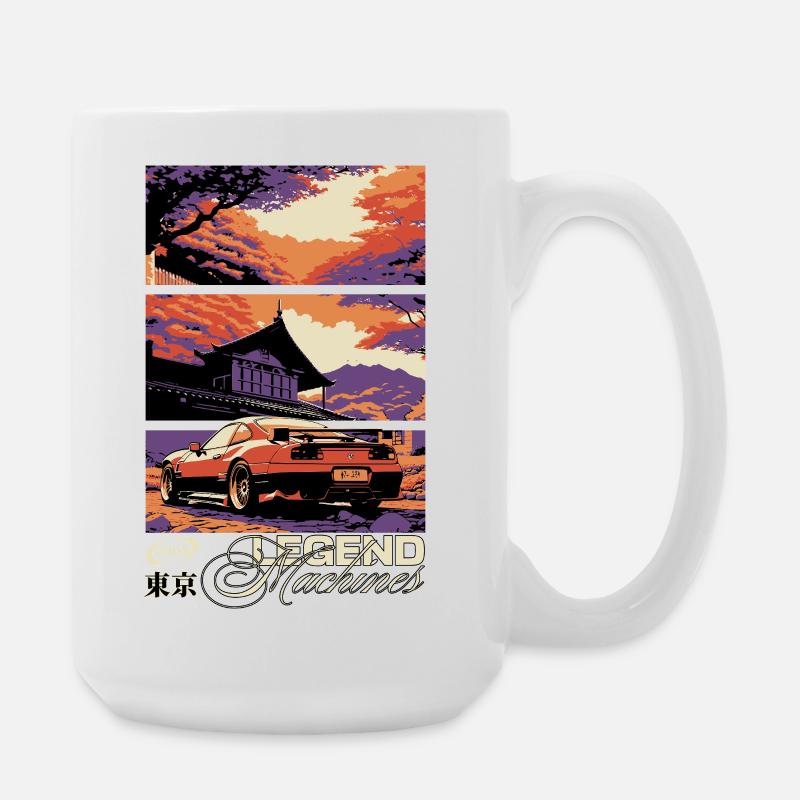 Legende des Triptychons Sunset Skyline - Große Tasse 440 ml - Weiß
