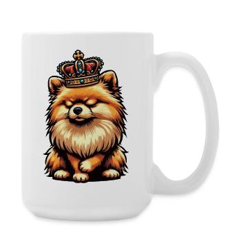 Poméranien Poméranien Spitz Chien Miniature Spitz Holder - Grande tasse 440 ml - blanc - Droite