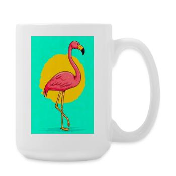 Flamingo - Große Tasse 440 ml - Weiß - Rechts