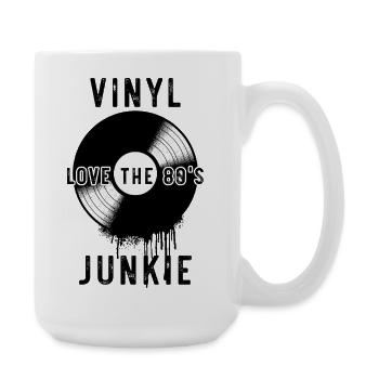 Les passionnés de vinyle adorent l’art rétro du tourne-disque des années 80 - Grande tasse 440 ml - blanc - Droite