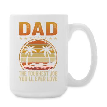 Dad's Toughest Job Sunset Tee - Große Tasse 440 ml - Weiß - Rechts