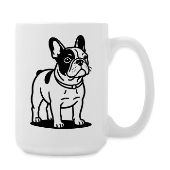 Bouledogue français - Grande tasse 440 ml - blanc - Droite