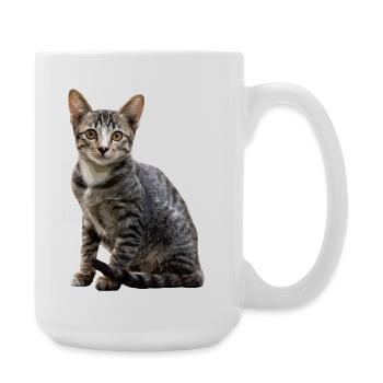 Cats Vintage Portrait Pet Cat Design - Large Mug 440 ml - white - Right