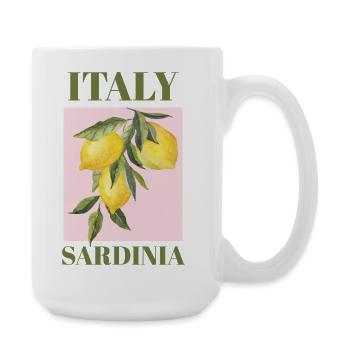 Italien Sardinien Urlaub Strand Zitronen Sardinien - Große Tasse 440 ml - Weiß - Rechts