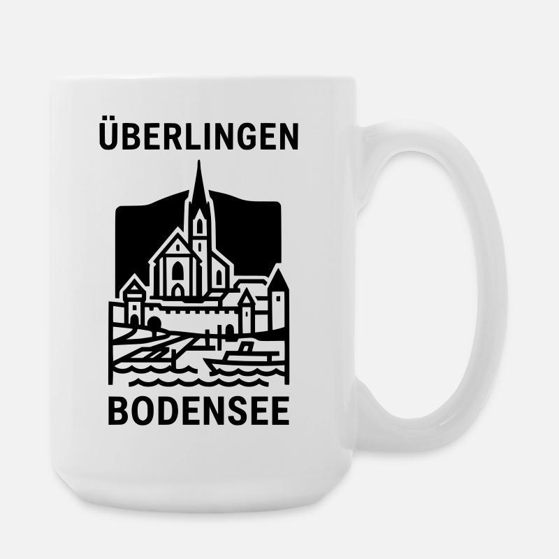 Überlingen Bodensee Silhouette Wahrzeichen - Große Tasse 440 ml - Weiß