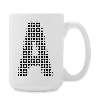 Buchstabe A – Punktmuster Initial Design - Große Tasse 440 ml - Weiß - Rechts