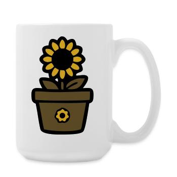 Sunflower Pot Plant Mom Garden Florist - Large Mug 440 ml - white - Right
