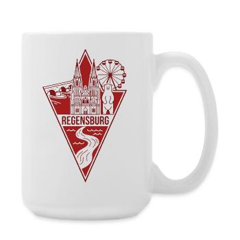 Regensburg Dreieck Skyline - Große Tasse 440 ml - Weiß - Rechts