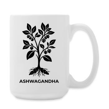 Silhouette de la plante ashwagandha - Grande tasse 440 ml - blanc - Droite