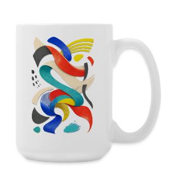 Abstrait coloré en rubans - Grande tasse 440 ml - blanc - Droite