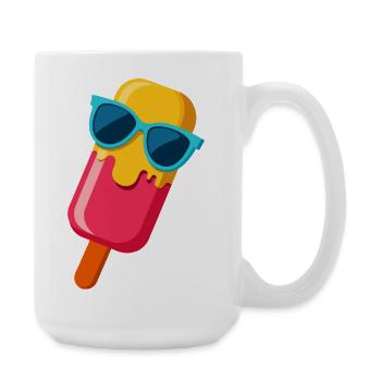 Glace avec lunettes de soleil - Grande tasse 440 ml - blanc - Droite