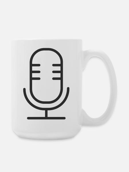 Mikrofon-Linien-Symbol - Große Tasse 440 ml - Weiß
