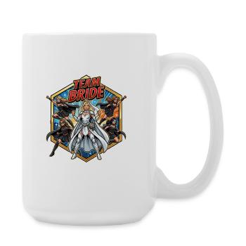 Team Bride Superheldin Comic - Große Tasse 440 ml - Weiß - Rechts