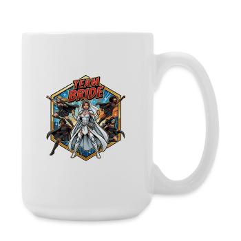 Team Bride Superheldinnen Hochzeits-Design - Große Tasse 440 ml - Weiß - Rechts
