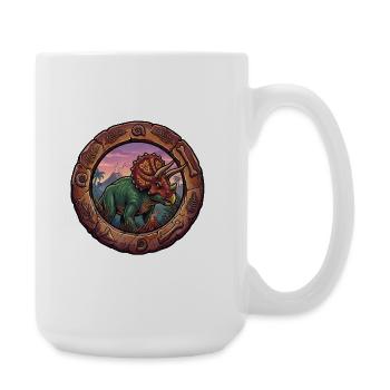 Tricératops dans l’anneau fossile - Grande tasse 440 ml - blanc - Droite