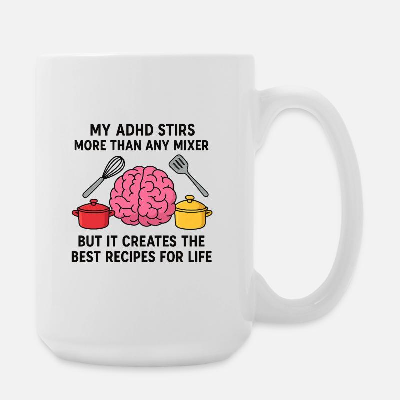 ADHS Gehirn Kochkunst - Große Tasse 440 ml - Weiß