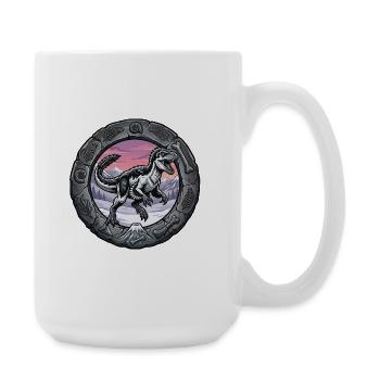 Anneau Dino : YuTyrannos dans un cadre fossile - Grande tasse 440 ml - blanc - Droite