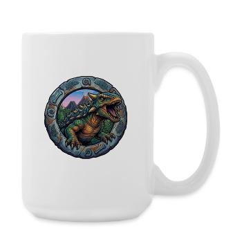 Ankylosaurus in the volcanic ring - Large Mug 440 ml - white - Right