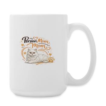 Cœur de maman perse de chat - Grande tasse 440 ml - blanc - Droite