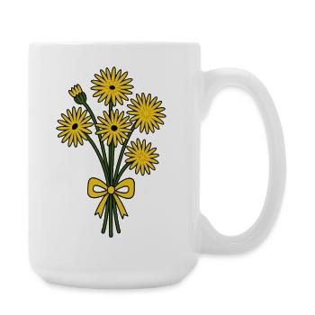 bouquet jaune - Grande tasse 440 ml - blanc - Droite