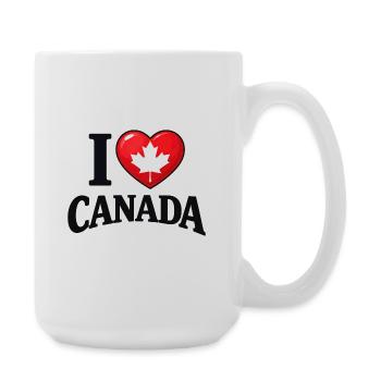 I Love Canada – Ahornblatt-Botschaft - Große Tasse 440 ml - Weiß - Rechts
