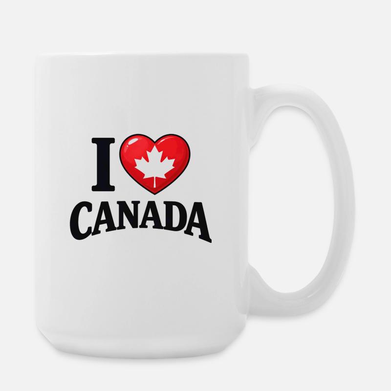 I Love Canada – Message avec feuille d'érable - Grande tasse 440 ml - blanc