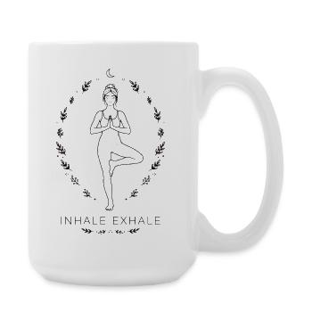 Inhale Exhale Yoga - Tree Pose Meditation Boho - Large Mug 440 ml - white - Right