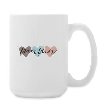 Mama Love Pastellherzen Schrift - Große Tasse 440 ml - Weiß - Rechts