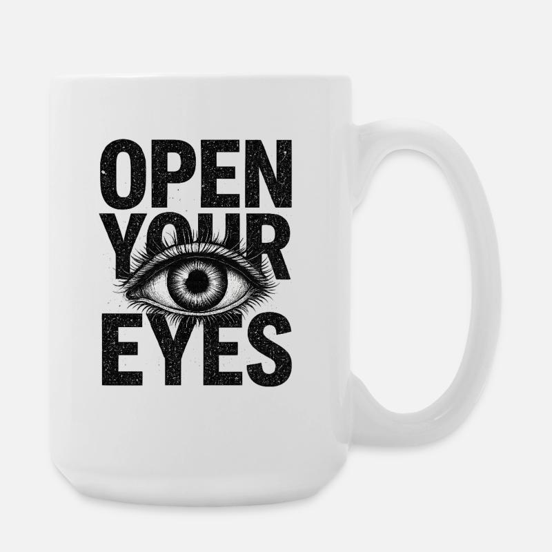 Augen auf – Augensymbol-Design - Große Tasse 440 ml - Weiß