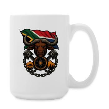 Buffalo Rider – Wild Biker Spirit - Large Mug 440 ml - white - Right