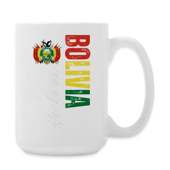 Fabriqué en Bolivie, design vertical - Grande tasse 440 ml - blanc - Droite