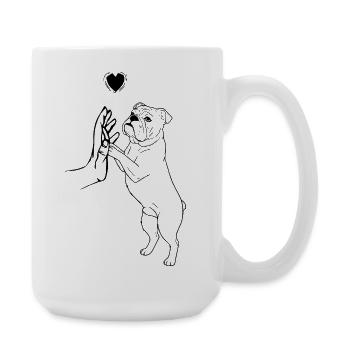Bouledogue anglais Amoureux des chiens Bouledogue français - Grande tasse 440 ml - blanc - Droite