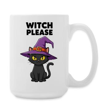 Mitternachtskätzchen-Hexe - Große Tasse 440 ml - Weiß - Rechts