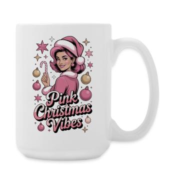 Pink Christmas Vibes Mrs Claus Shirt - Large Mug 440 ml - white - Right