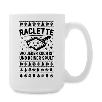 Raclette Spruch Weihnachten Silvester - Große Tasse 440 ml - Weiß - Rechts