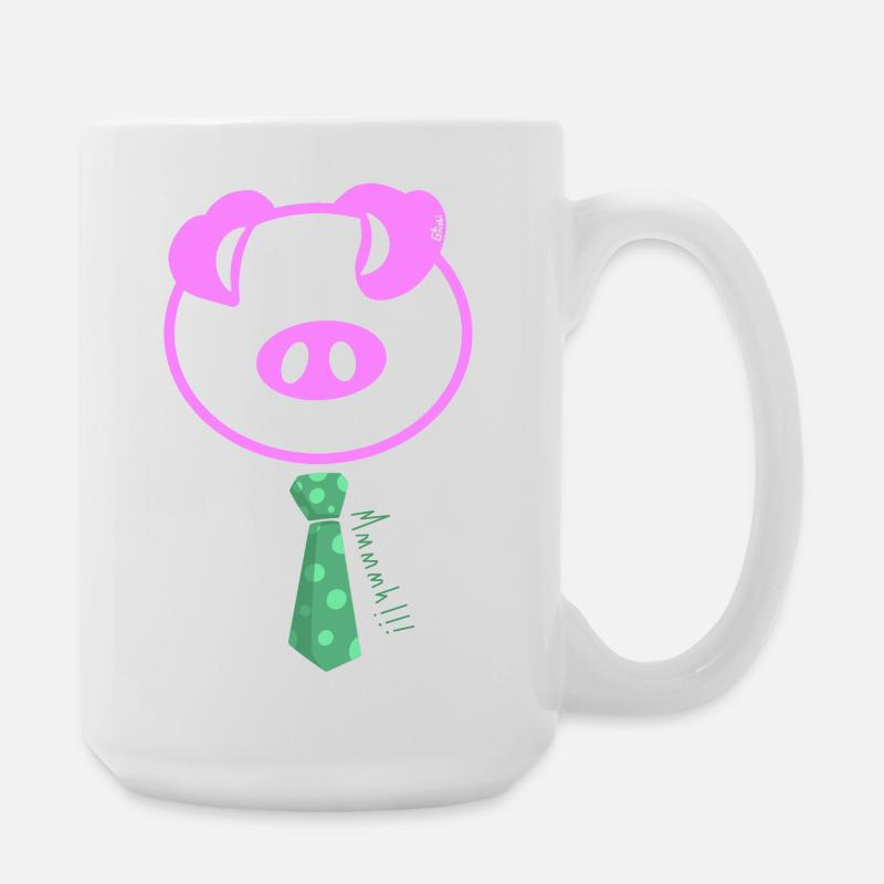 Mmmmhh! Le Cochon Pop à Cravate - Grande tasse 440 ml - blanc
