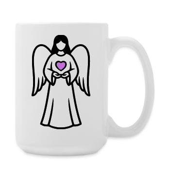 Angel-Couple-with-Heart-Pictogram-3 - Large Mug 440 ml - white - Right