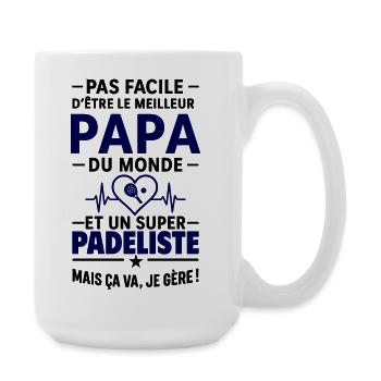 Heart + Padel – Super Dad Padel Player - Large Mug 440 ml - white - Right