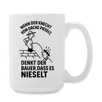 Farmer Servant Roof Peeing Peeing Funny Saying - Large Mug 440 ml - white - Right