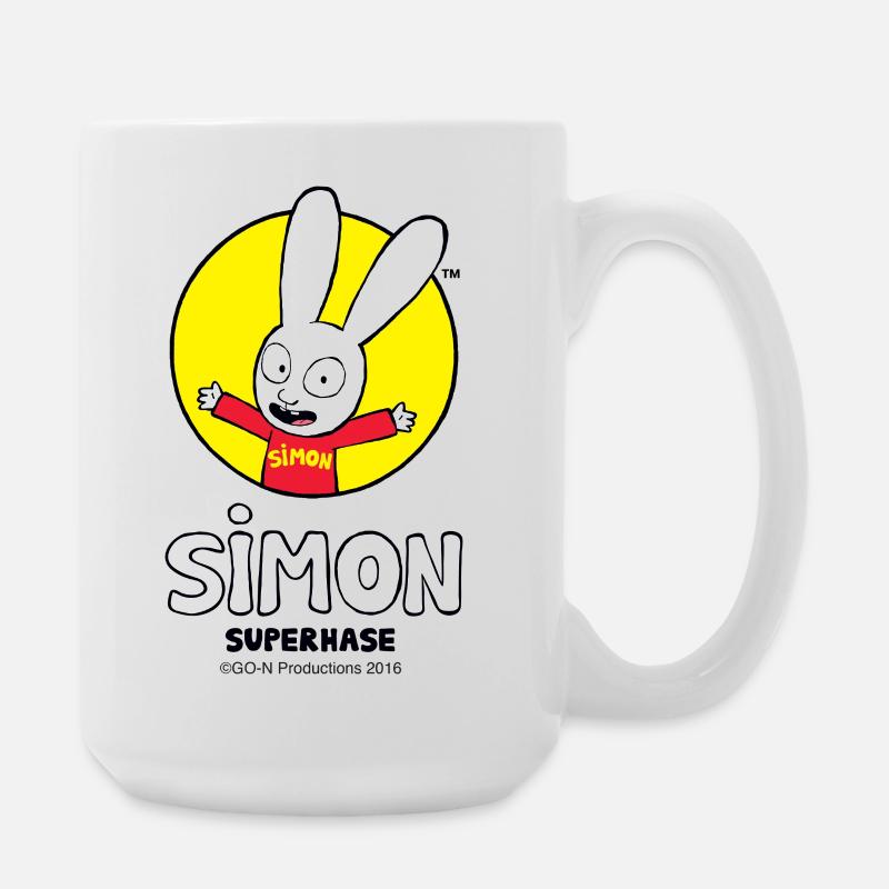 Simon Super Bunny avec Lettrage - Grande tasse 440 ml - blanc